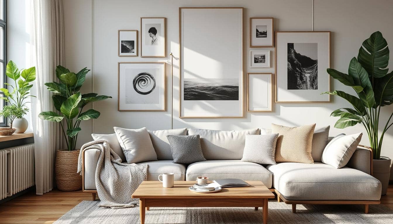 Découvrez des idées de cadre mural pour un salon moderne