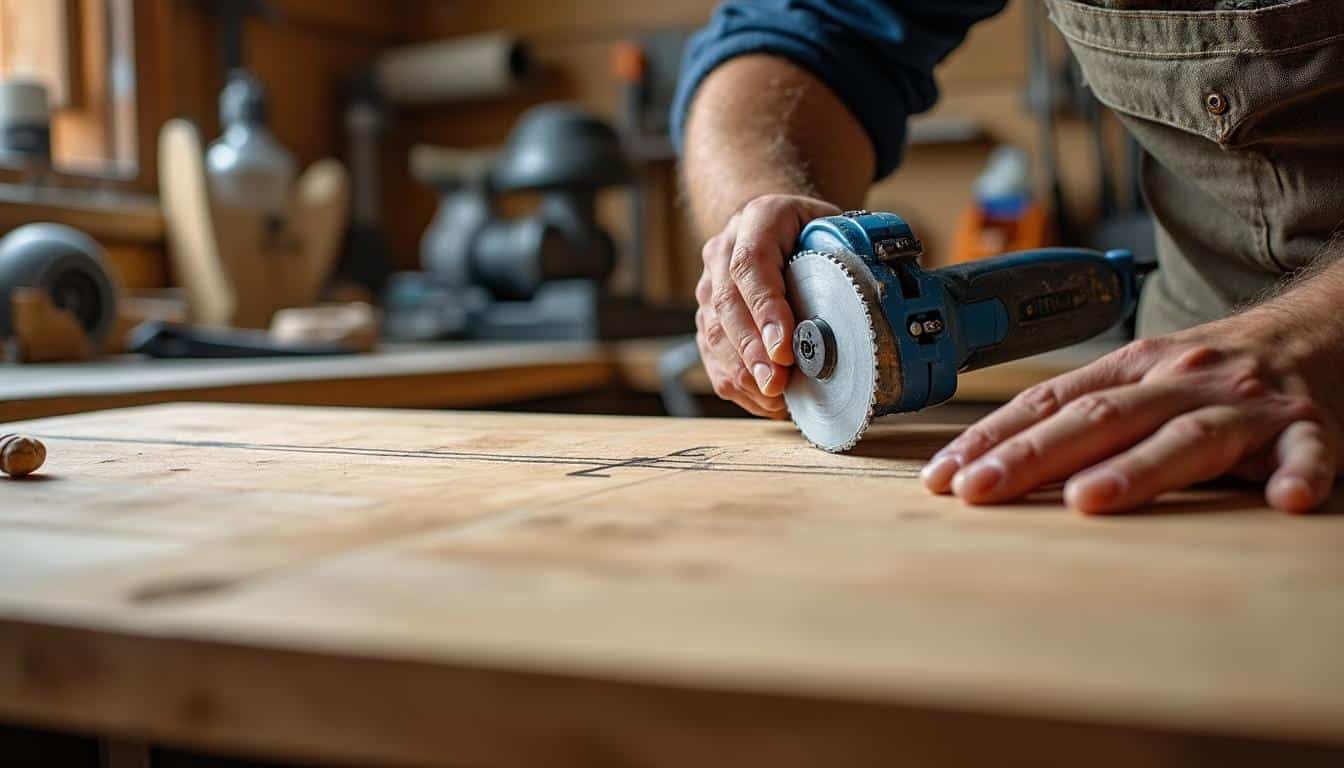 Illustration: Comprendre le principe de la coupe en biseau à 45° avec une scie circulaire