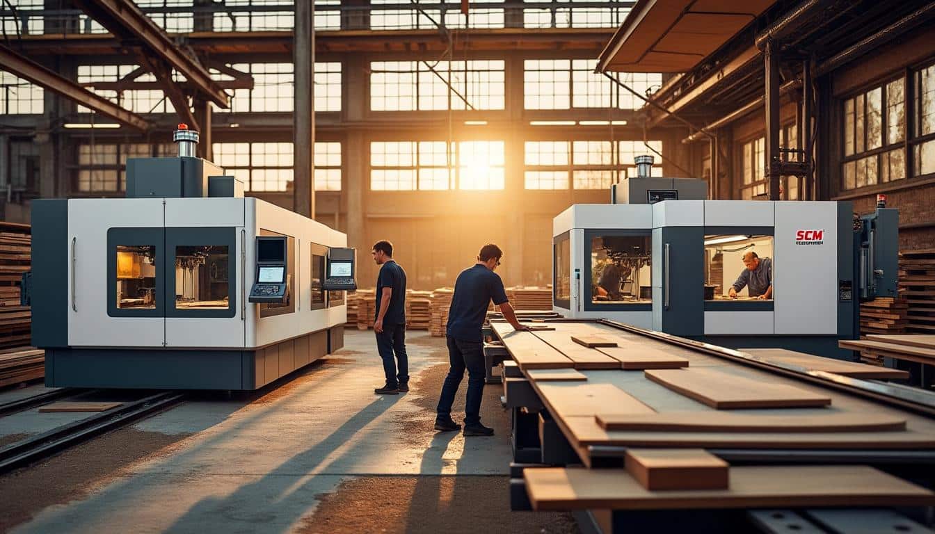 Illustration: Zoom sur les modèles phares de scies à format SCM : CLASS SI400 EP et Minimax SI 400 ES