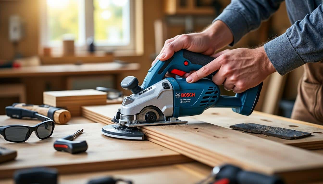 Illustration: Maîtriser les réglages essentiels pour une coupe parfaite avec la scie Bosch PKS 55