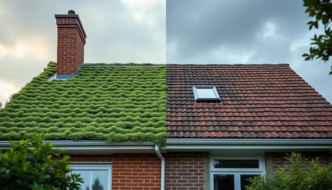 Illustration: Pourquoi le démoussage de la toiture est-il indispensable pour protéger votre maison ?