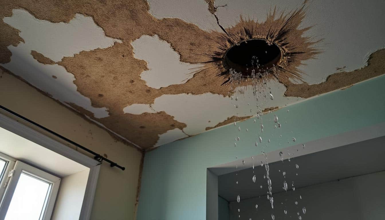 Illustration: Comprendre ce qu’est un plafond avec infiltration d’eau
