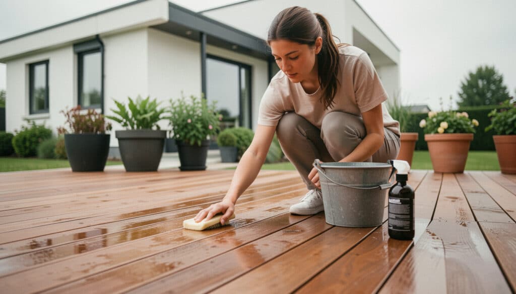 Comment nettoyer une terrasse en bois sans l’abîmer