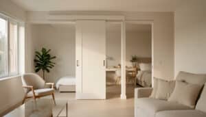 Porte coulissante dans la cloison pour gagner en place